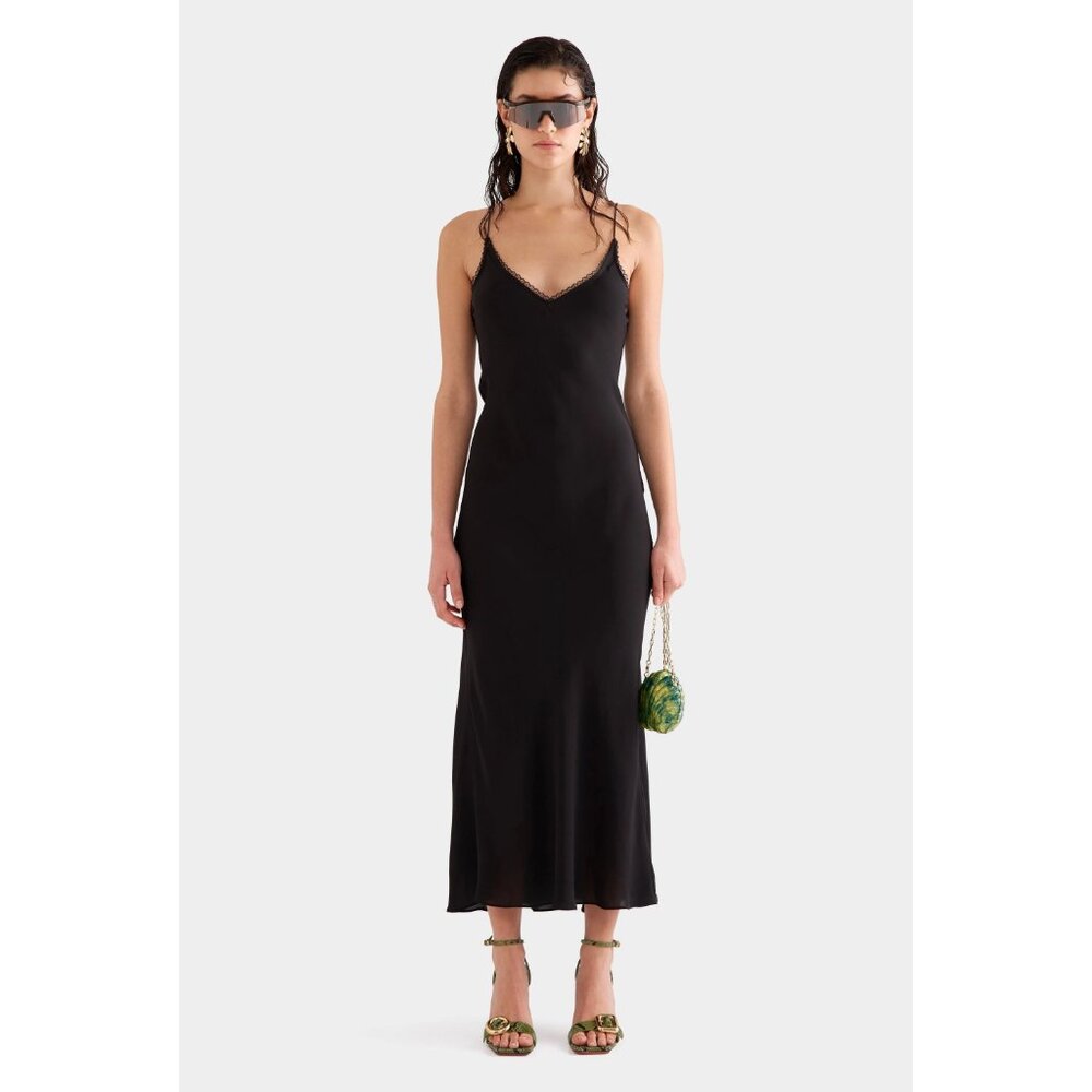 Venroy Black Maxi Slip Dress